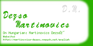 dezso martinovics business card